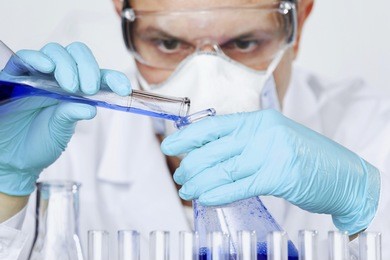 male researcher carrying out scientific research in a lab