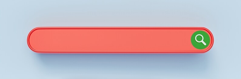 minimal search bar. searching, browsing internet data, information networking concept. 3d rendering