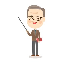 cartoon old teacher character vector