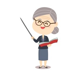 cartoon old teacher character vector