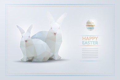 vector easter bunny and egg design template. elements are layered separately in vector file.