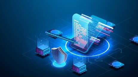 isometric digital signature concept with phone and pen. mobile document manager or e-signature business concept vector isometric illustration. blockchain or smart contract landing page design.