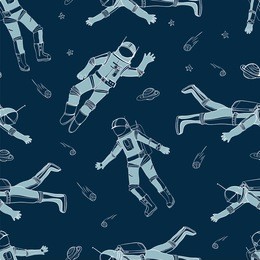 seamless pattern with astronauts