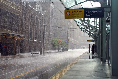 rainy day in calgary, canada