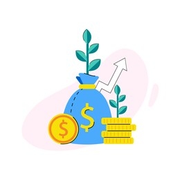 to make your money grow positively. user should do an investation for better value in future. vector illustration about finance