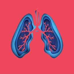 human paper lungs as symbol of healthy lungs. world tuberculosis day, world lung day, environment and ecology conservation concept. vector paper art
