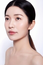 simple asian female makeup face