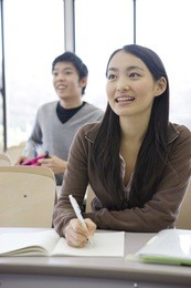 japanese university students who studies in a classroom