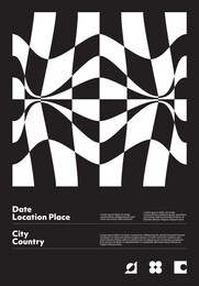 postmodern graphic design of a4 size vector cover mockup created in modernism and minimalistic brutalism style, useful for poster art, magazine front page, decorative print, web banner artwork.