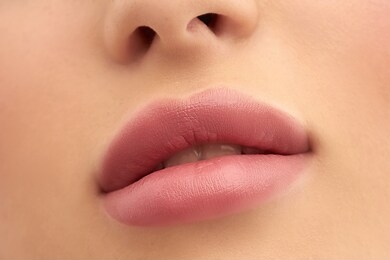 close-up of beautiful lips.