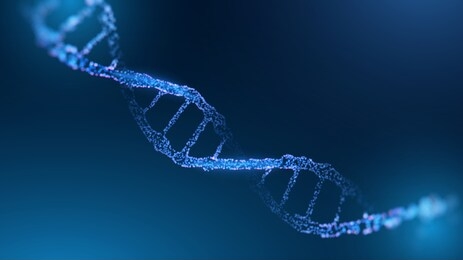 dna research vector background. futuristic medicine genome helix hologram