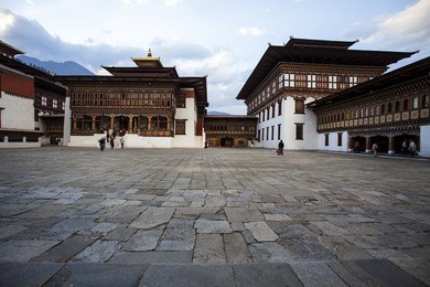 inside the trashi chhoe dzong in thimphu, the capital of the royal kingdom of bhutan, asia
