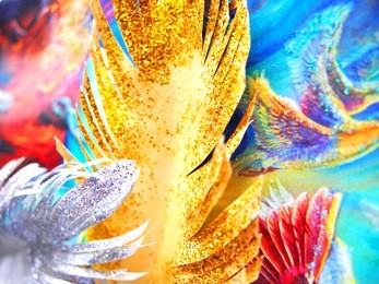 paper feathers, background