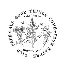 circle typography slogan with flower  illustration.