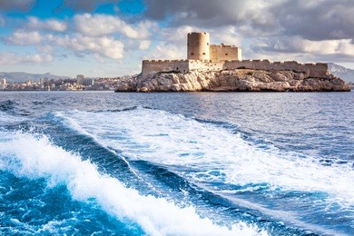 chateau d'if, marseille, france, colorful seascape 