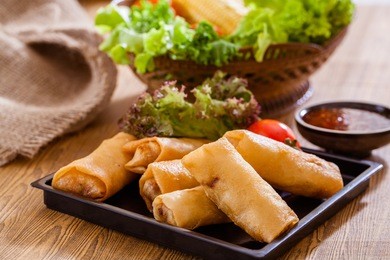 fried chinese  spring rolls