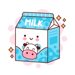 cute happy funny milk. vector flat line cartoon kawaii character illustration icon. isolated on white background