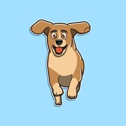 cute dog illustration happy smiling vector puppy running 