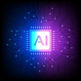 artificial intelligence, ai analysis with processor chip