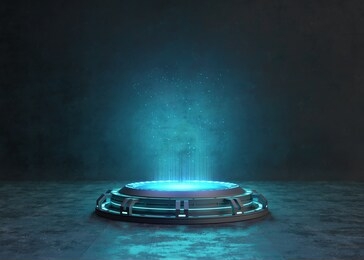 abstract background, futuristic pedestal for product presentation. 3d illustratio