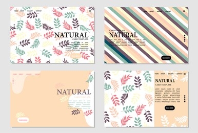 card template natural vector illustration design wallpaper background collection