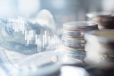 stock market or forex trading graph and candlestick chart for financial investment concept. economy trends background for business. abstract finance background.