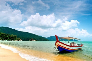 beach scene in penang, malaysia