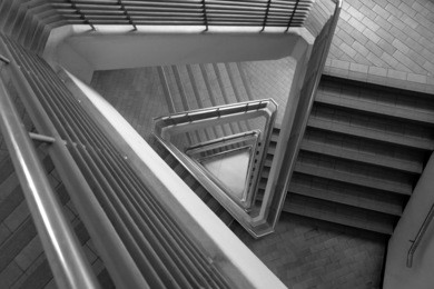 pattern of triangle stair in black and white tone