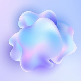 3d fluid or liquid flowing shape design element holographic background. vector illustration