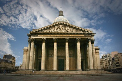 front view of pantheon in paris