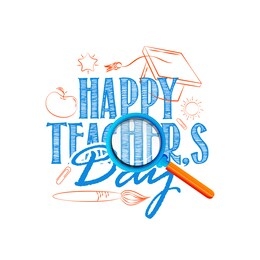 happy teachers day poster concept,  banner with school equipment