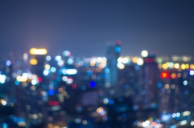 cityscape bokeh, blurred photo, cityscape at twilight time