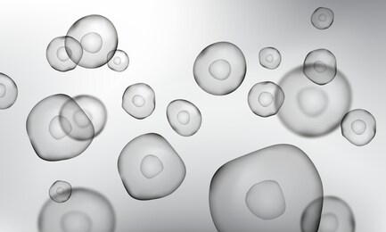 3d cell stem science background. medical microscopic molecular conception. biology research dna nucleus cells vector pattern. 