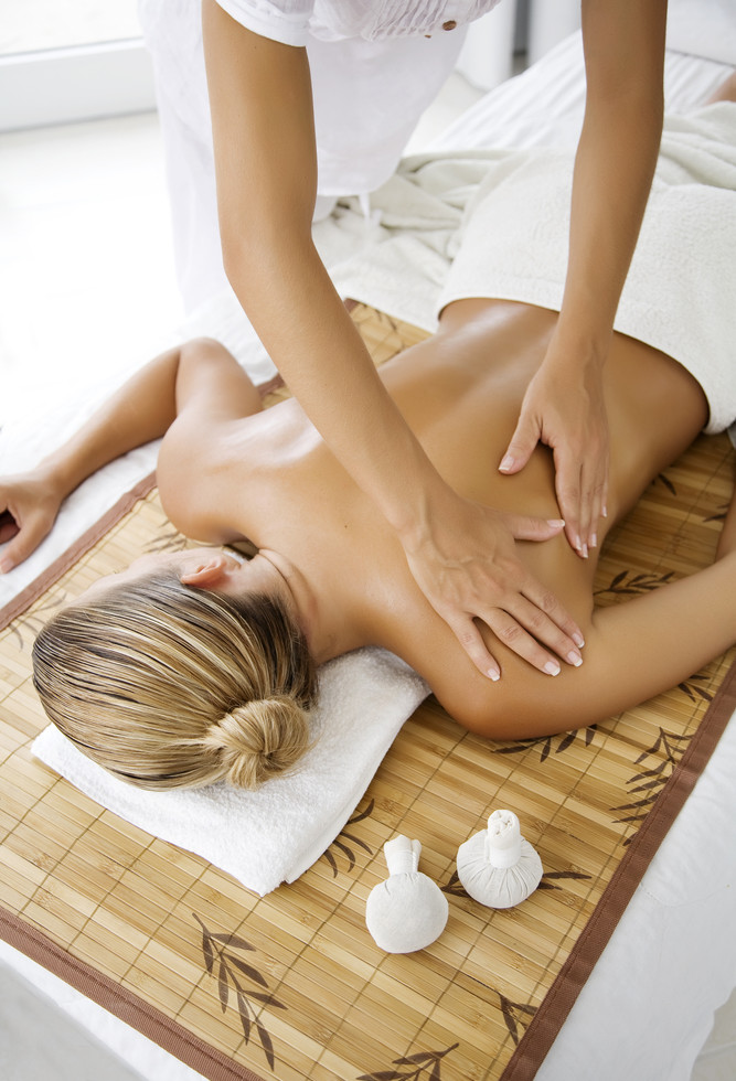 female receiving professional massage