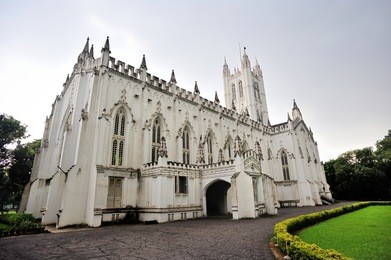 st. paul's cathedral, maidan, kolkata, west bengal, india