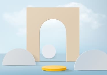 cylinder abstract minimal scene with geometric platform. summer background vector 3d rendering with podium. stand to show cosmetic products. stage showcase on pedestal modern 3d studio blue pastel