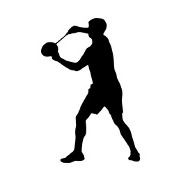 badminton. silhouette of a man. vector illustration.