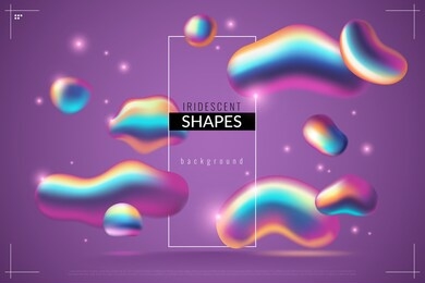 fluid background. liquid abstract metallic drops with iridescent gradient in purple colors, shape with rainbow 3d dynamic forms texture modern futuristic 80s vector bright poster, wallpaper or banner
