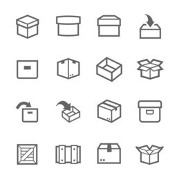 simple set of box and crates related vector icons for your design