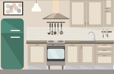 vector illustration of kitchen 