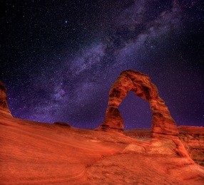 arches national park delicate arch milky way night sky in moab utah usa photo mount