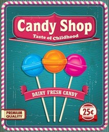 vintage lollipop poster design 