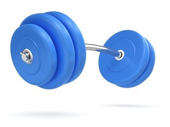 3d render of weights bending side view