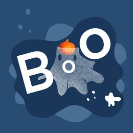 mr. pumpkin in a sheet dressed as a ghost. he's yelling boo. halloween concept