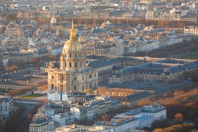 aerial view of les invalides in paris