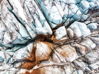aerial view of glacier from above, ice texture landscape, beautiful nature blue background from iceland