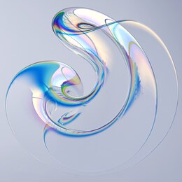 colorful 3d fluid shape holographic gradient, geometric art poster template, dispersion effect glass 3d rendering
