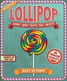 vintage lollipop poster design