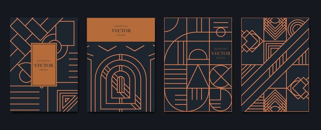 gold and luxury invitation card design vector. abstract geometry frame and art deco pattern background. use for wedding invitation, cover, vip card, print, poster and wallpaper. vector illustration.