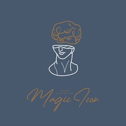 vector abstract logo design template in trendy linear minimal style - sun, moon and stars - abstract symbol for cosmetics and packaging, jewelry, hand crafted or beauty products